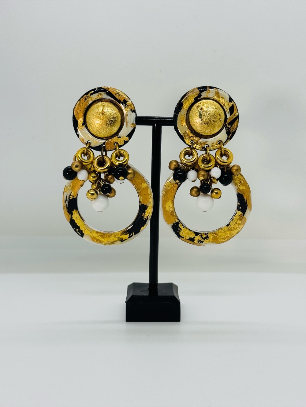 Vintage 1980s "Runaway" Avant-Garde Dangle Clip-On Earrings